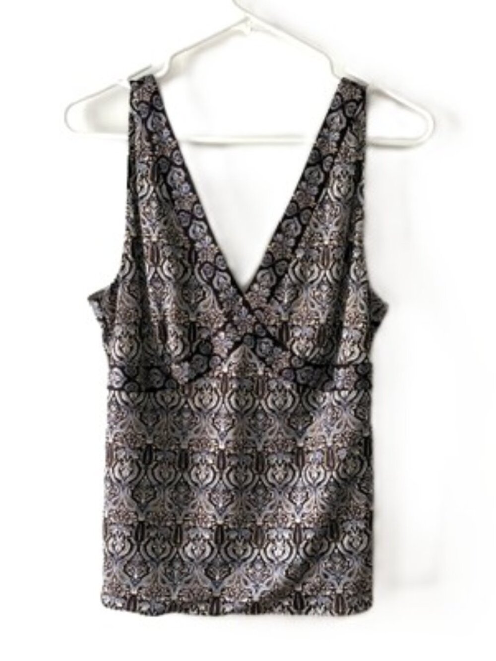 Antonio Melani Silk Paisley V-Neck Tank Top